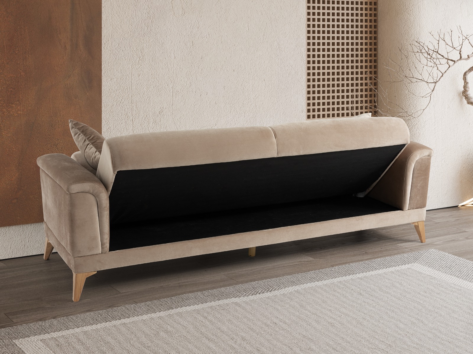 Trend Yatak İkon Modern Lüks Üçlü Kanepe - Estetik Salon Koltuğu - Alternatif Görsel 4